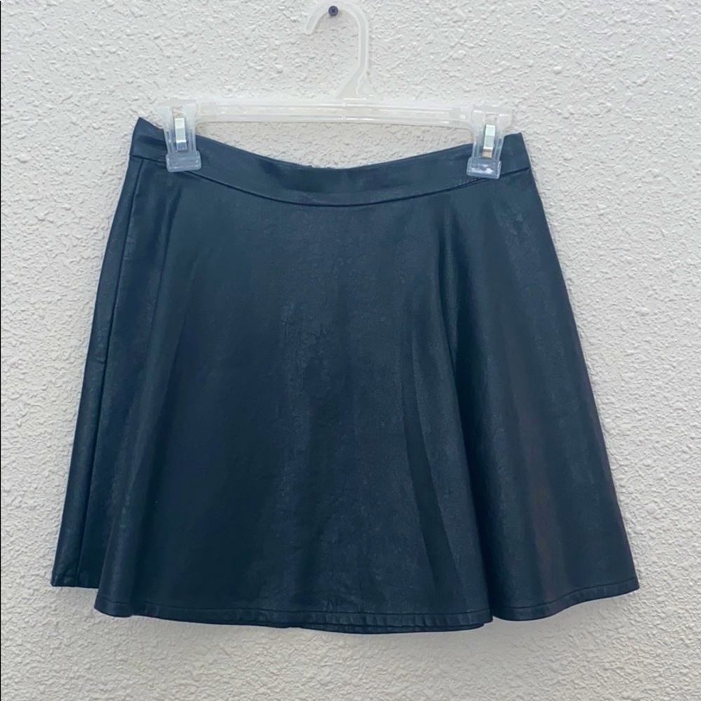 Faux leather black skirt